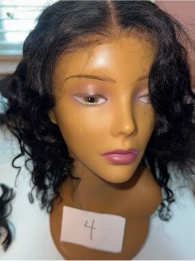 18 inch glue less deep wave human Lace closure Wig for Women - Unbranded